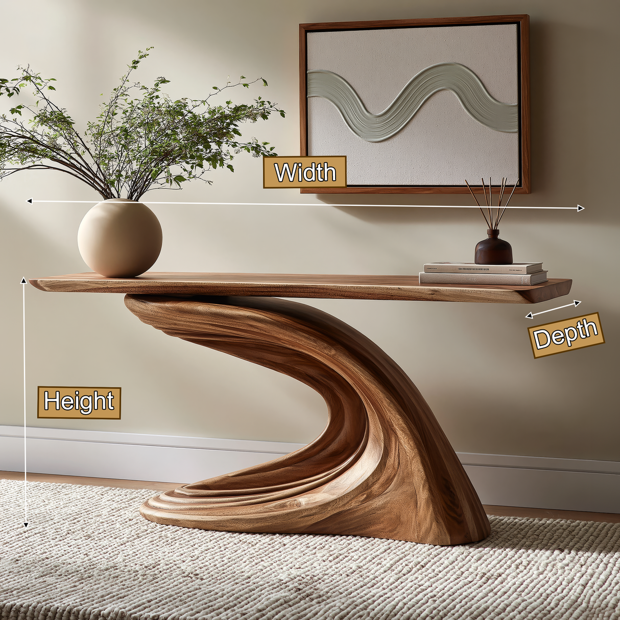 Aelthorin Solid Wood Sculpted Console Table - Timberustic Console Table