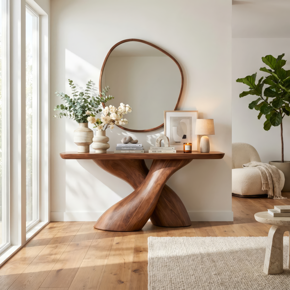 Aerivor Sculpted Solid Wood Console Table - Timberustic Console Table