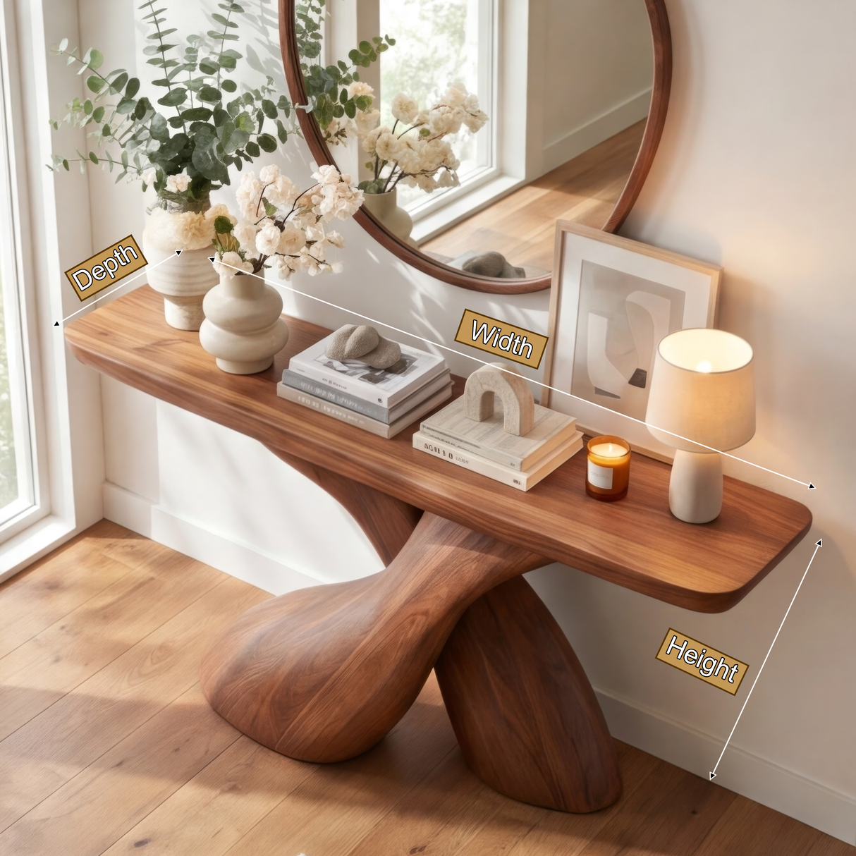 Aerivor Sculpted Solid Wood Console Table - Timberustic Console Table