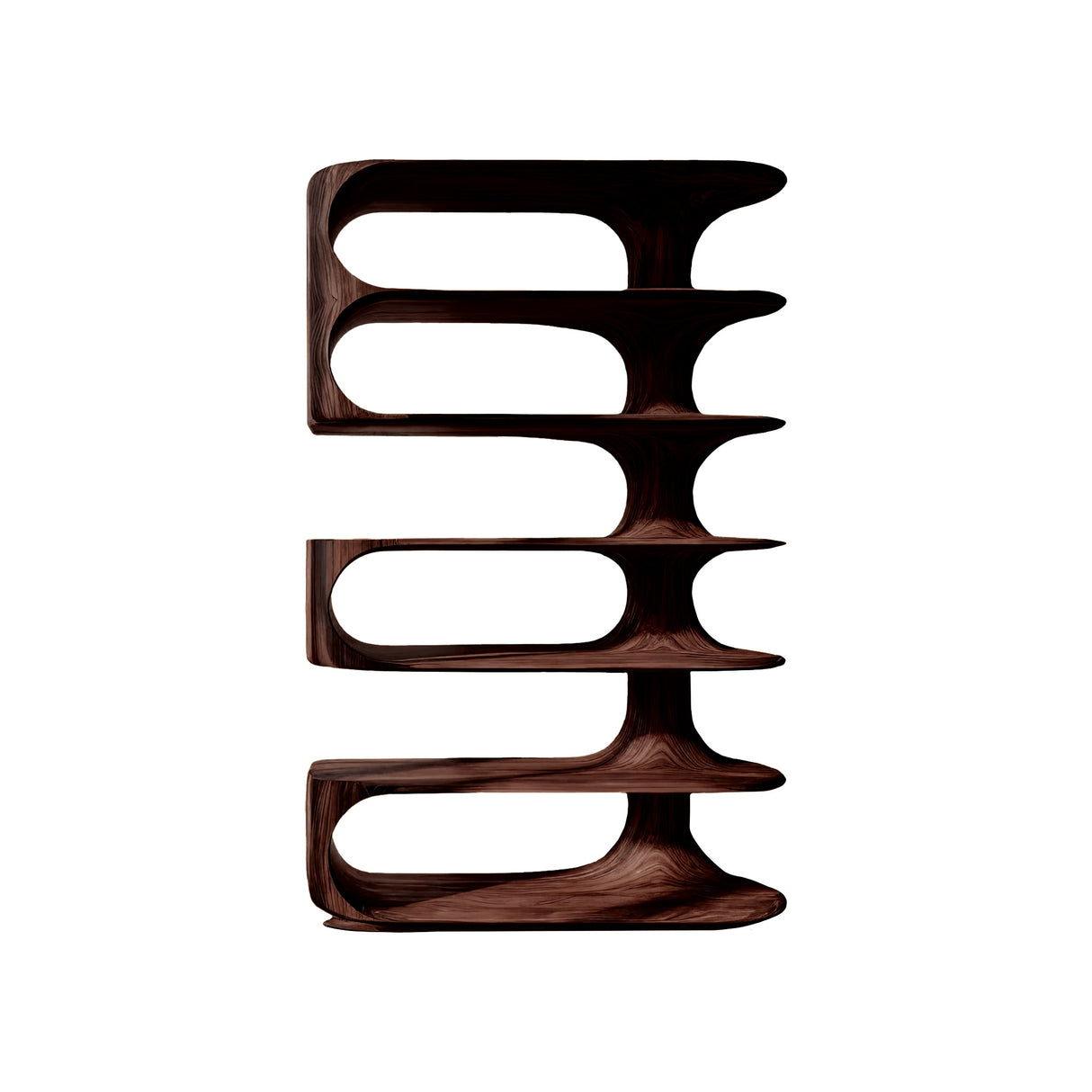 Aeron Curve Handcrafted Solid Wood Bookshelf