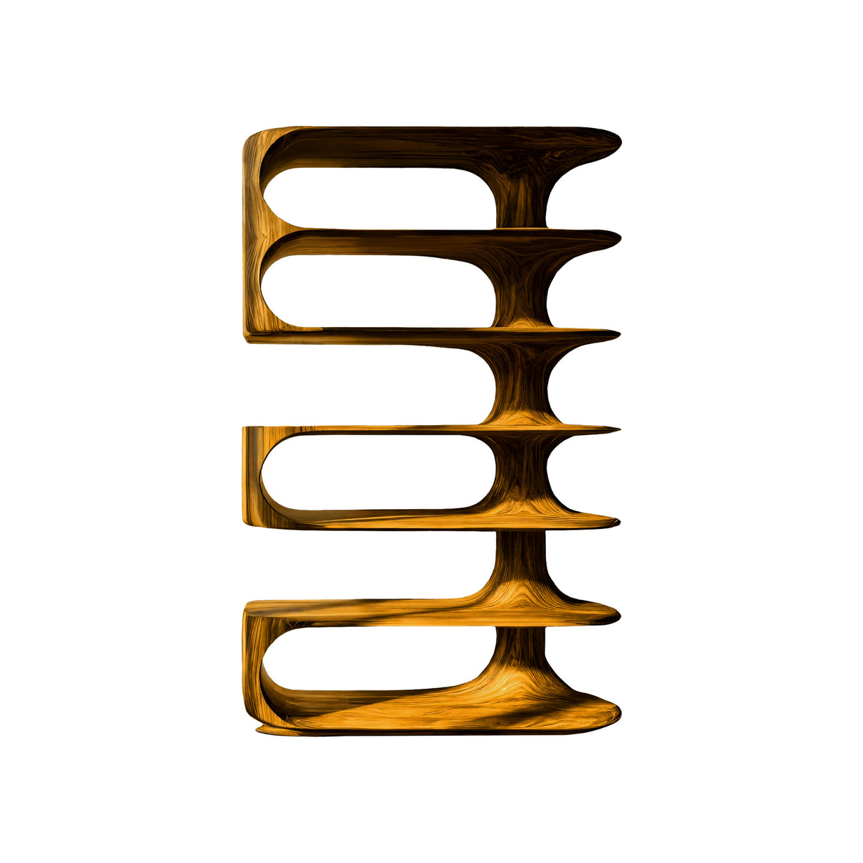 Aeron Curve Handcrafted Solid Wood Bookshelf