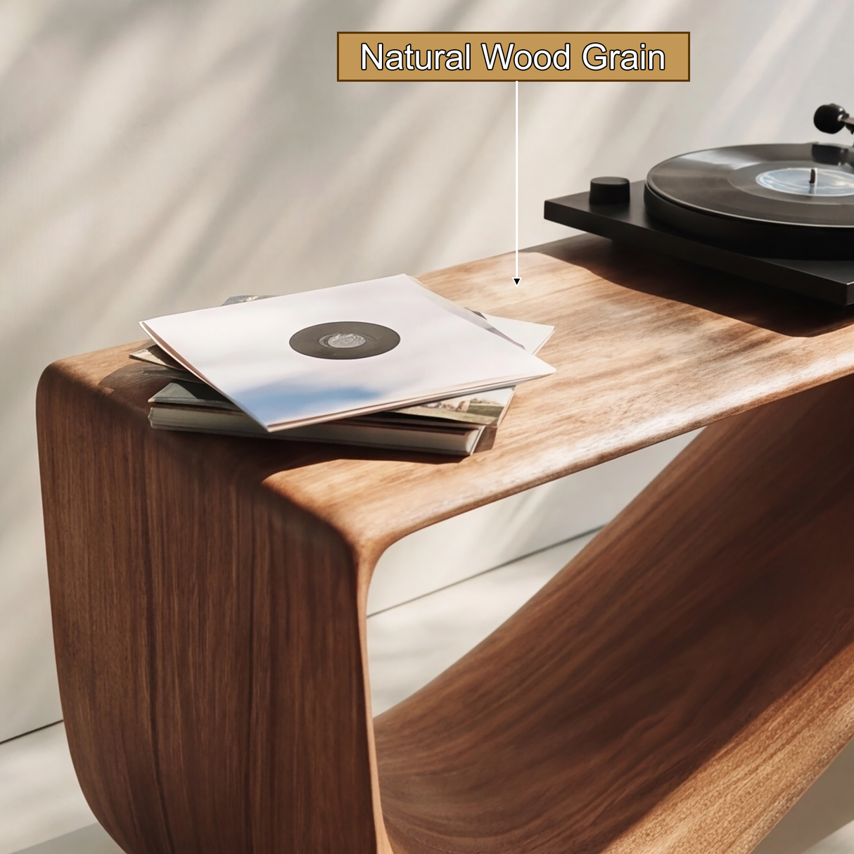 Aerowyn Handcrafted Solid Wood Record Player Stand