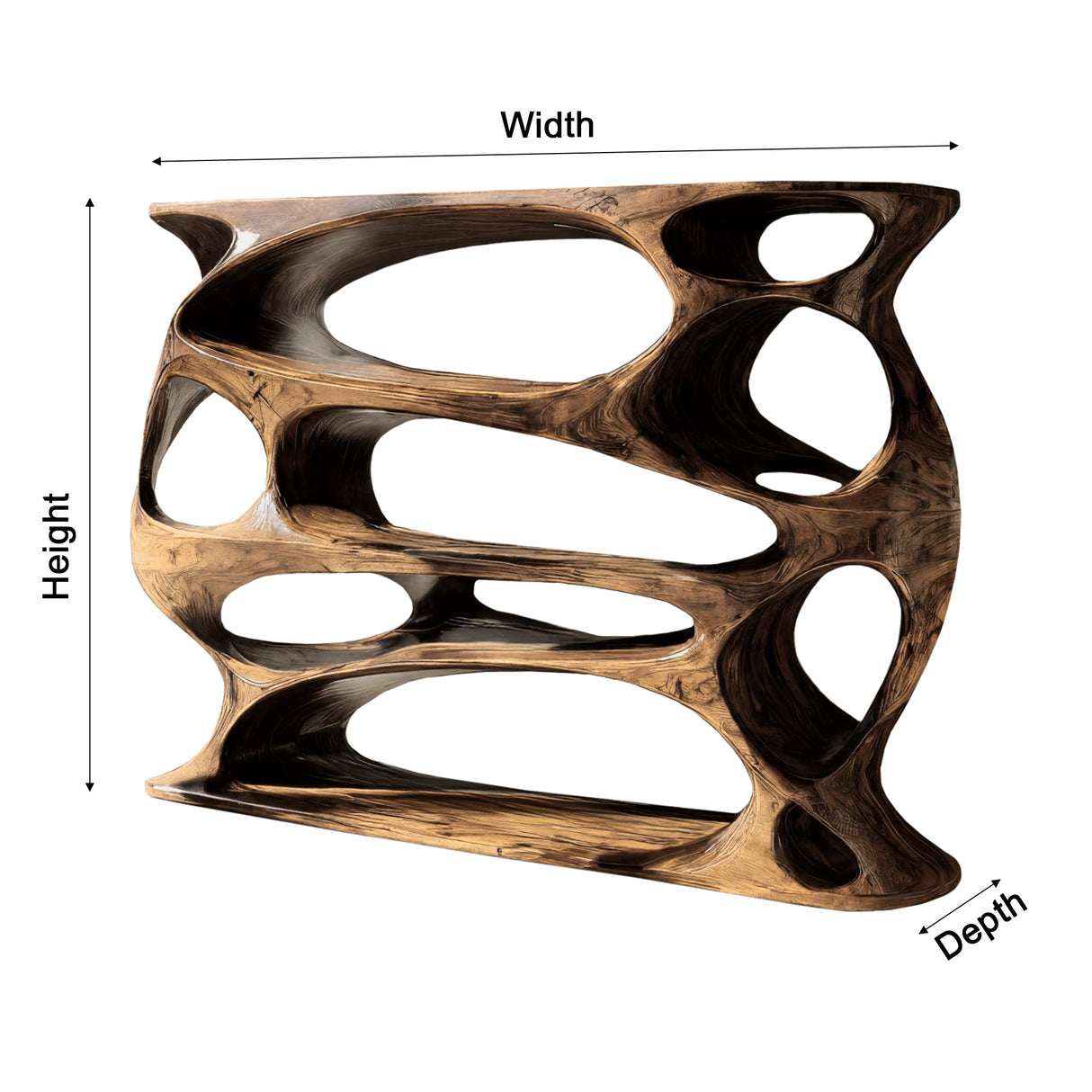 Aetherflow Organic Wood Form Bookshelf