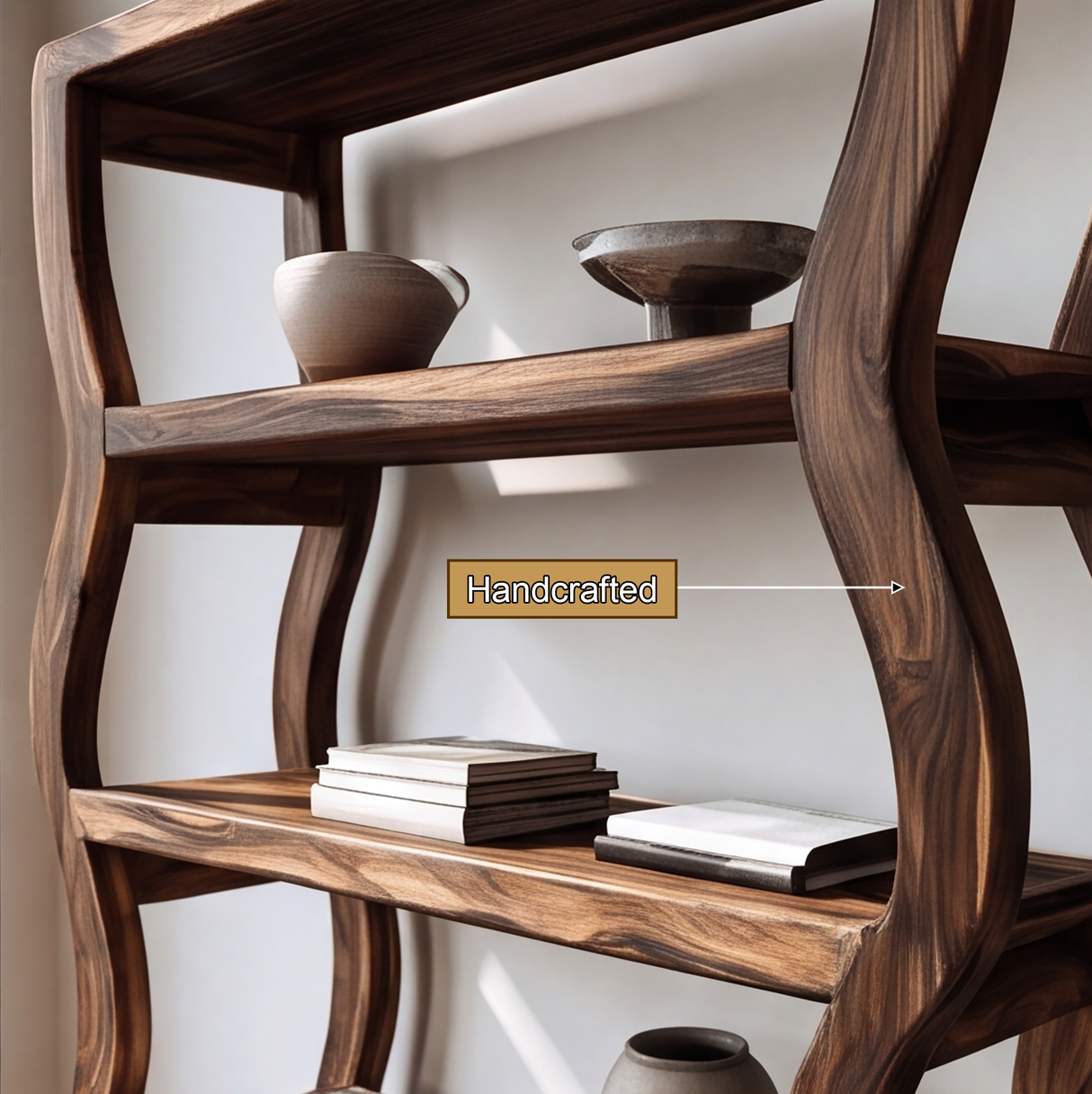 Aethros Handcrafted Solid Wood Bookshelf