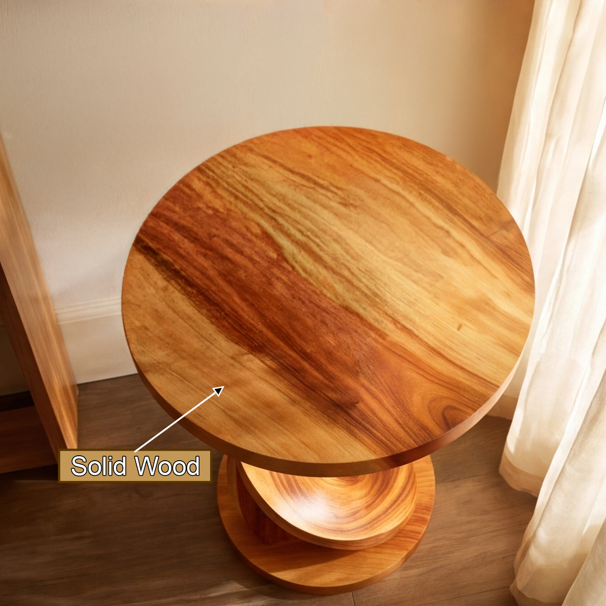 Aevor Sculpted Solid Wood Pedestal Stand - Timberustic Pedestal Stand