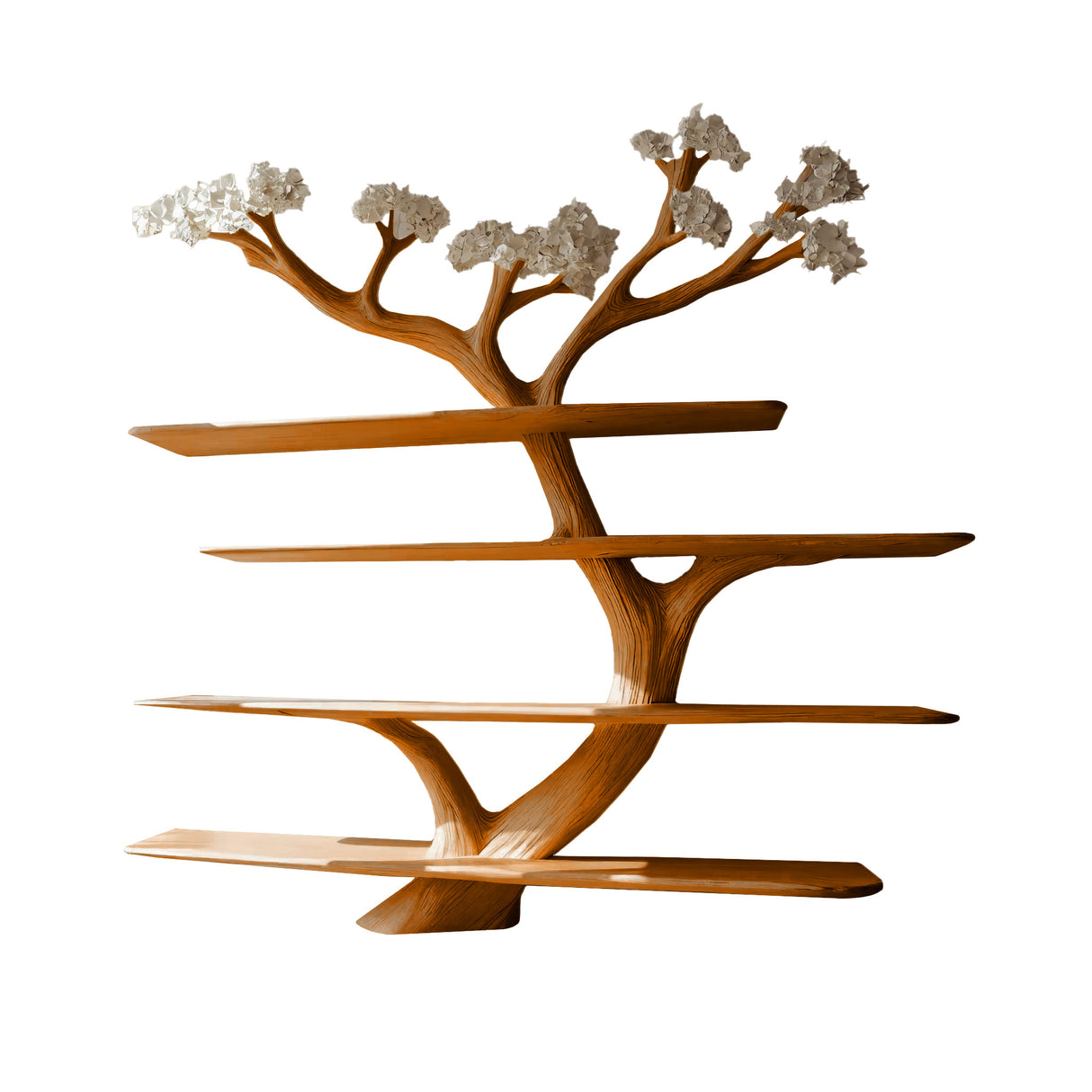 Alboris Bloom Handcrafted Live Edge Tree Bookshelf