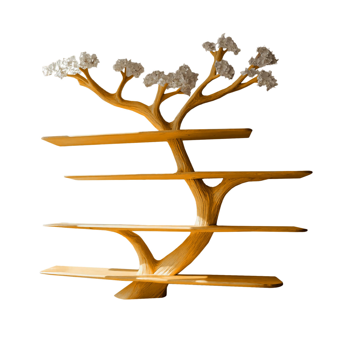 Alboris Bloom Handcrafted Live Edge Tree Bookshelf