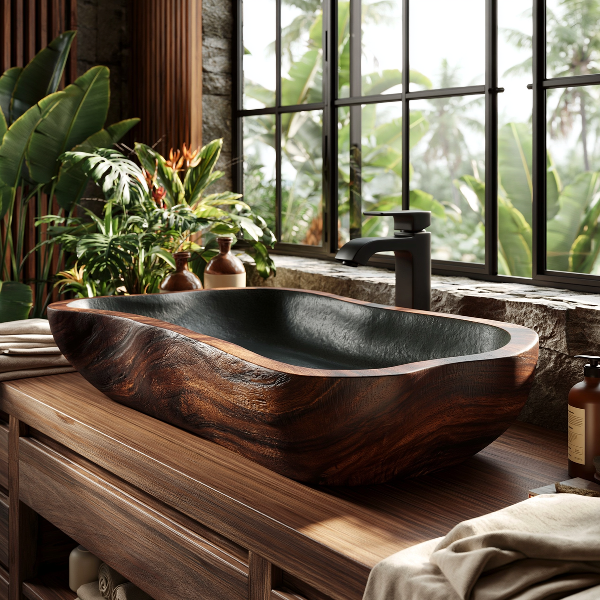 Aldora Live Edge Solid Wood Vessel Sink - Timberustic Vessel Sinks