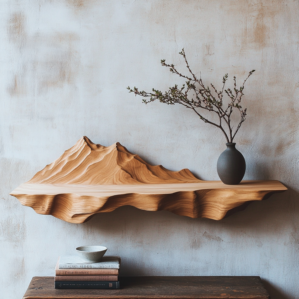 Aldric Handcrafted Mountain Floating Shelf - Timberustic Floating Shelf
