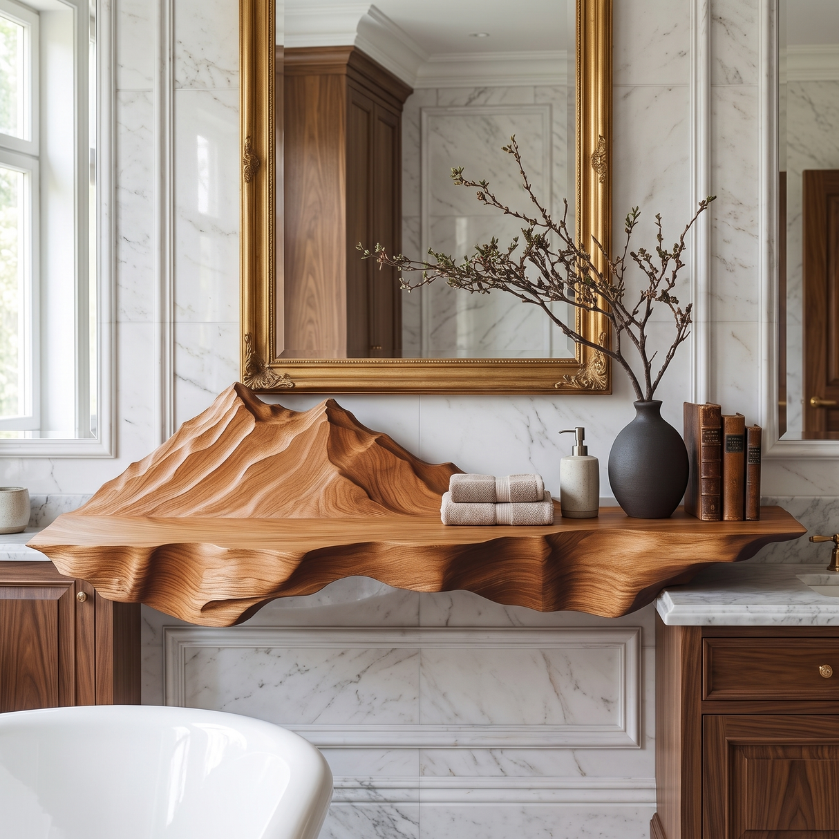 Aldric Handcrafted Mountain Floating Shelf - Timberustic Floating Shelf