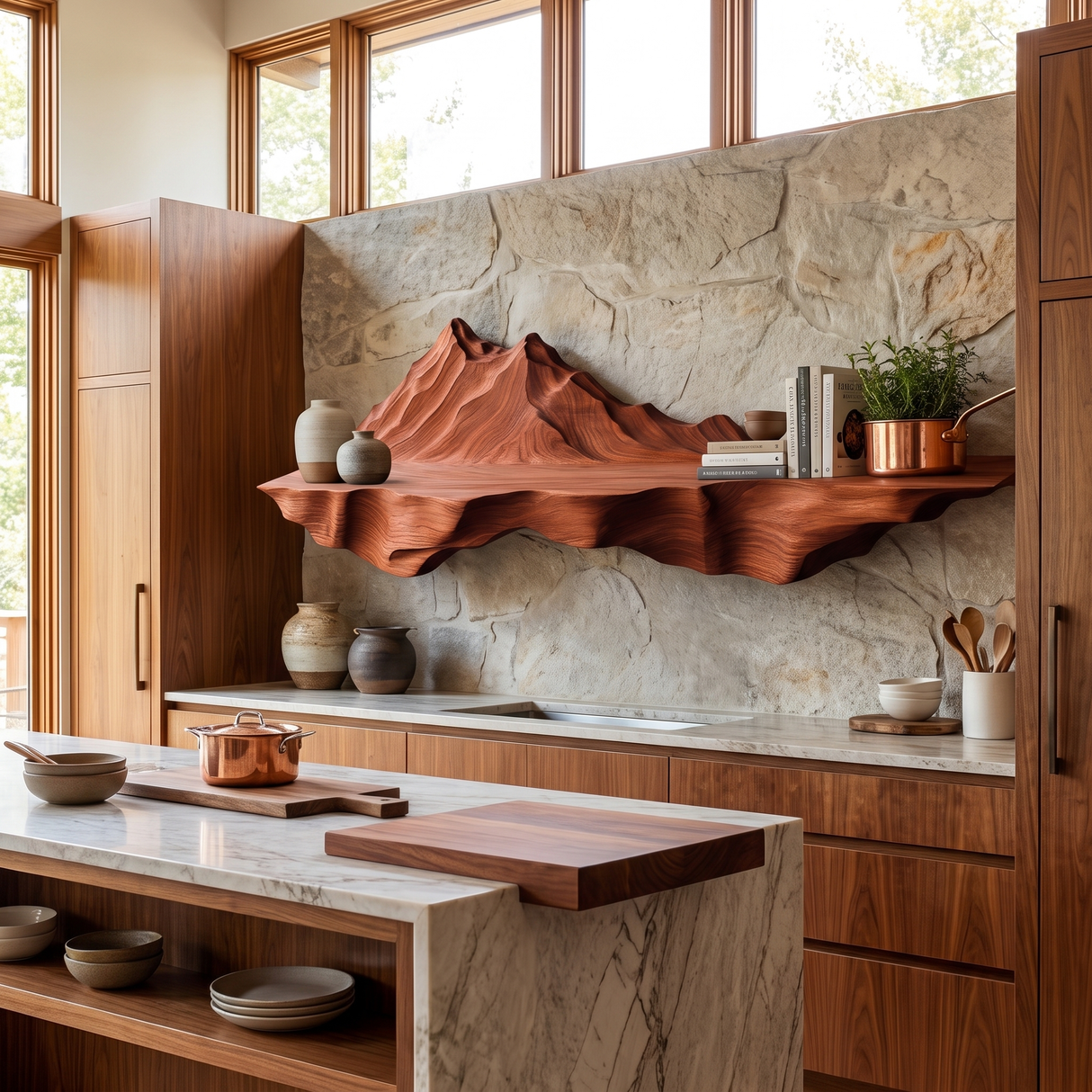 Aldric Handcrafted Mountain Floating Shelf - Timberustic Floating Shelf