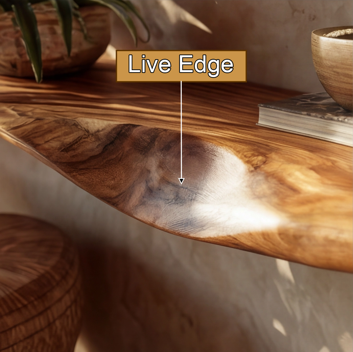 Altara Sculpted Solid Wood Floating Shelf SPA593958 - Timberustic Floating Shelf