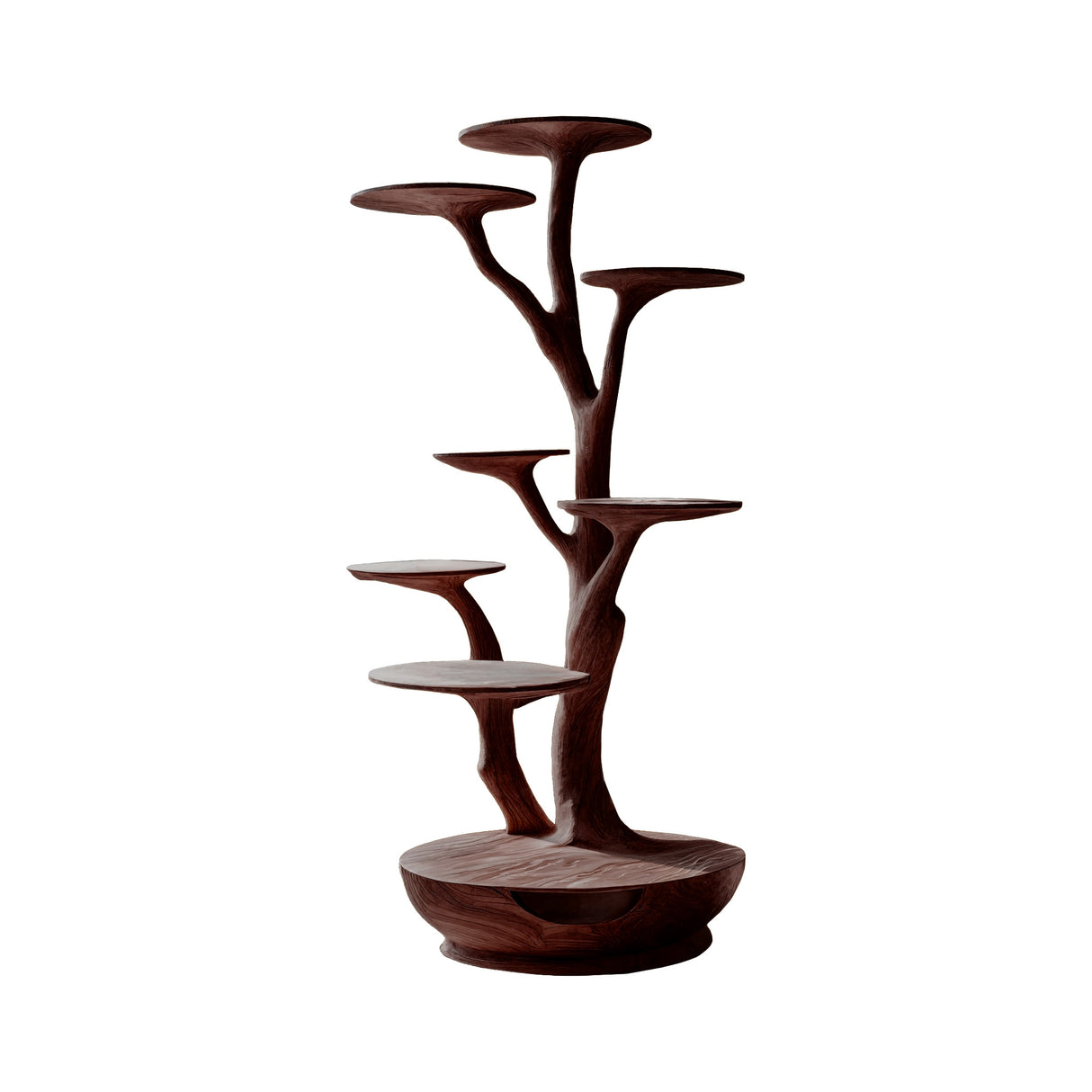 Altura Sculpted Solid Wood Tree-Inspired Cat Tree Shelf Dark Walnut - Timberustic Tree-Inspired Cat Tree Shelf