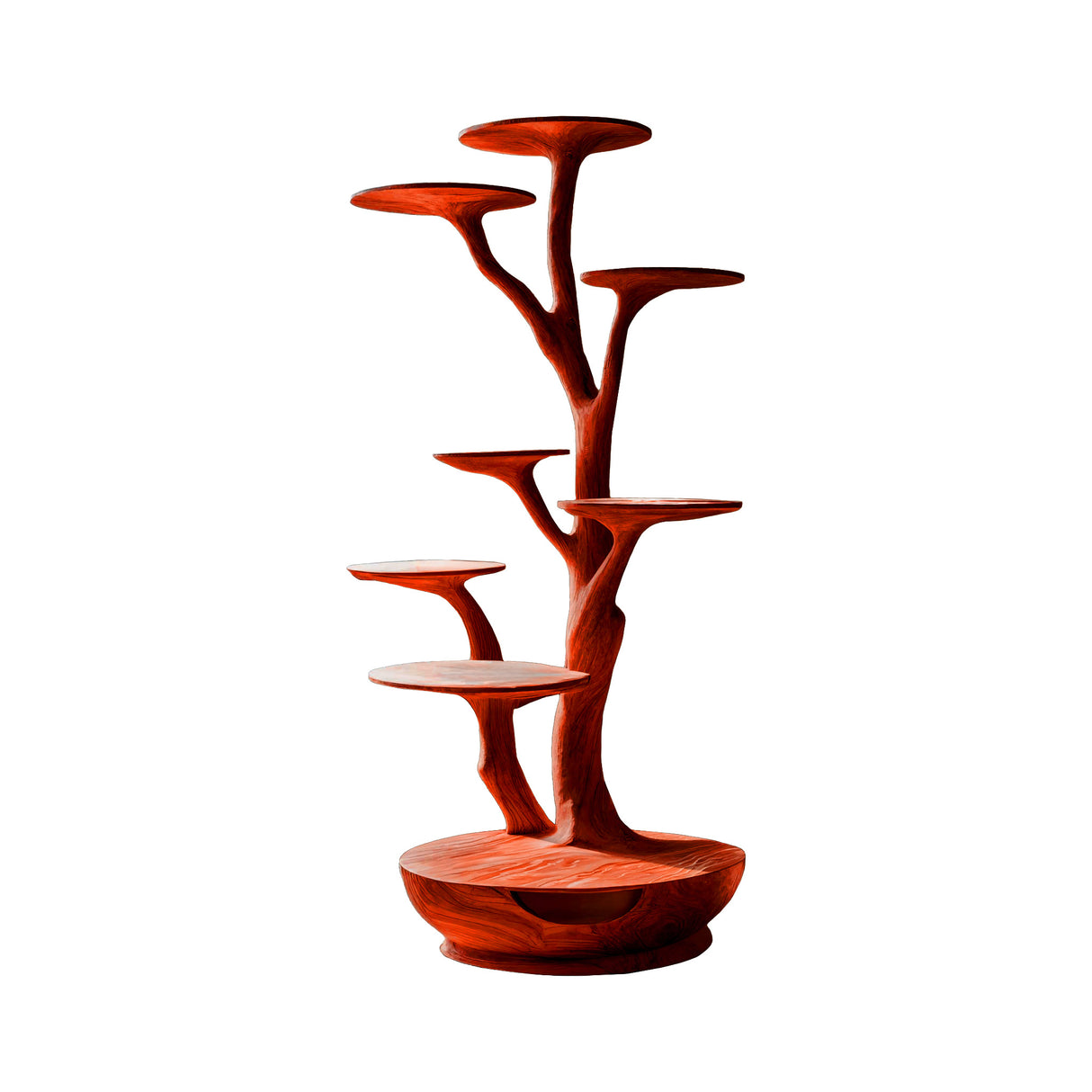 Altura Sculpted Solid Wood Tree-Inspired Cat Tree Shelf Mahogany - Timberustic Tree-Inspired Cat Tree Shelf