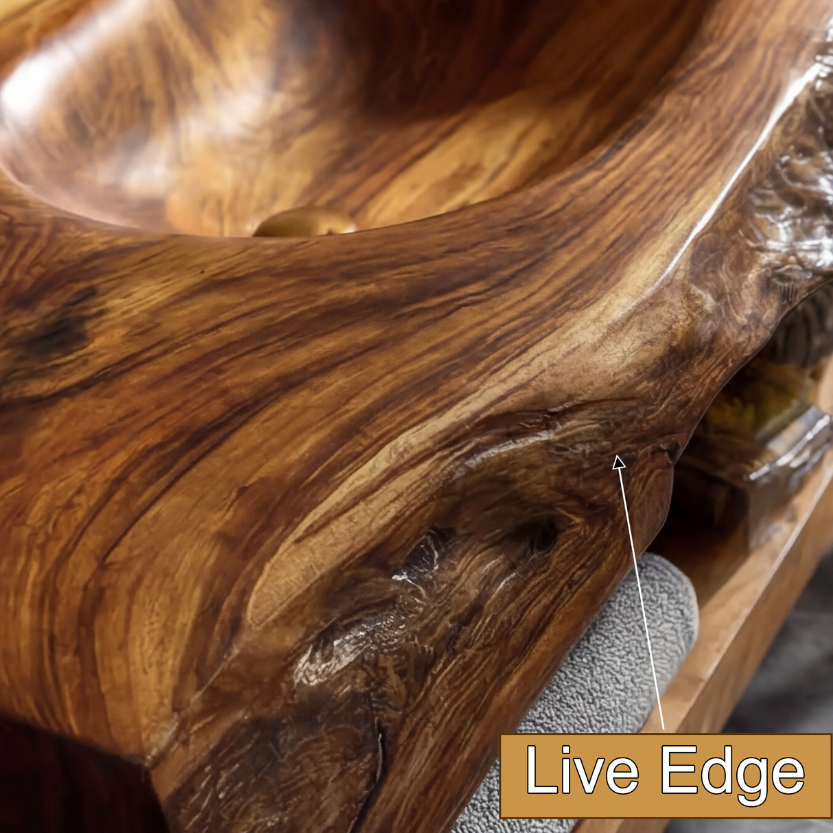 Alverin Live Edge Solid Wood Floating Bathroom Vanity with Integrated Sink SPA365012 - Timberustic Floating Bathroom Vanity with Integrated Sink