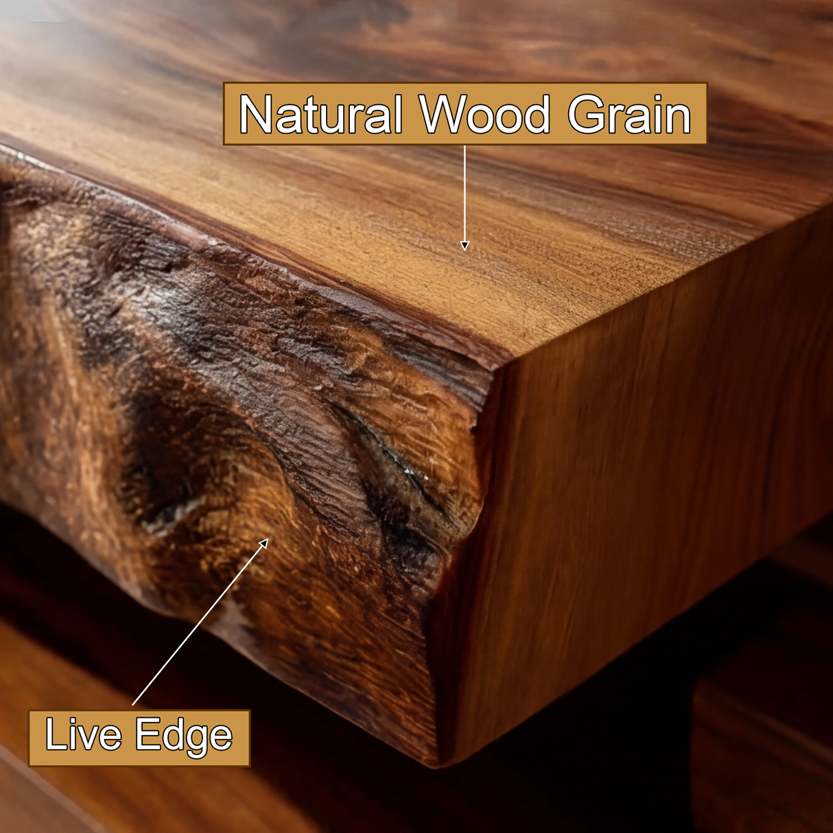 Alveris Live Edge Solid Wood Floating Bathroom Vanity with Integrated Sink SPA642310 - Timberustic Floating Bathroom Vanity with Integrated Sink