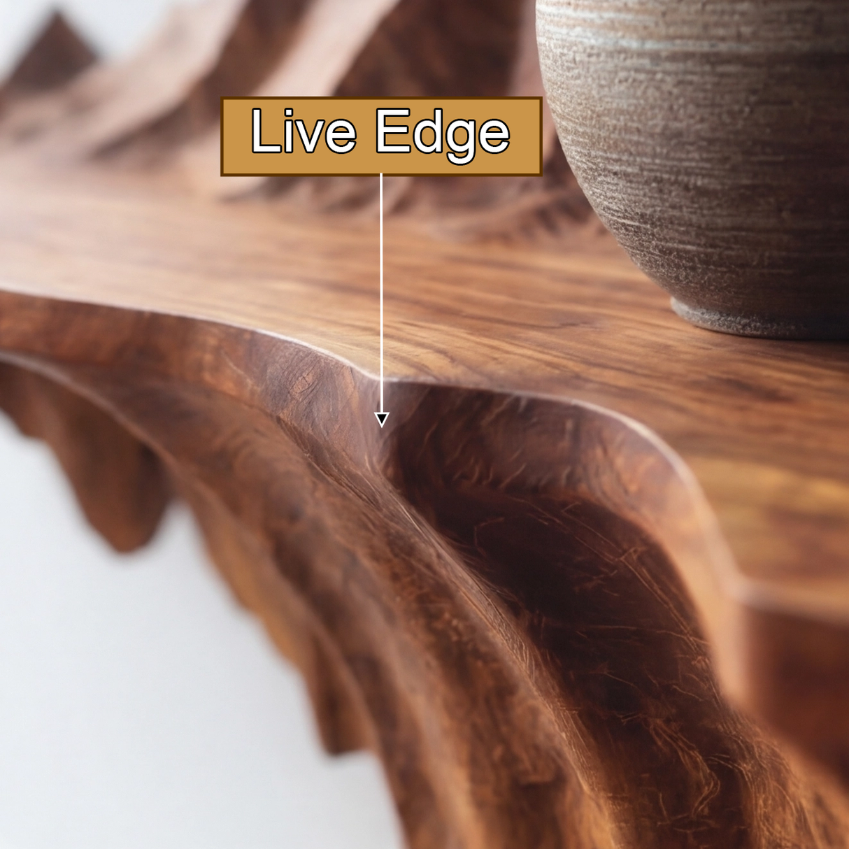 Alverra Sculpted Solid Wood Mountain Floating Shelf - Timberustic Floating Shelf