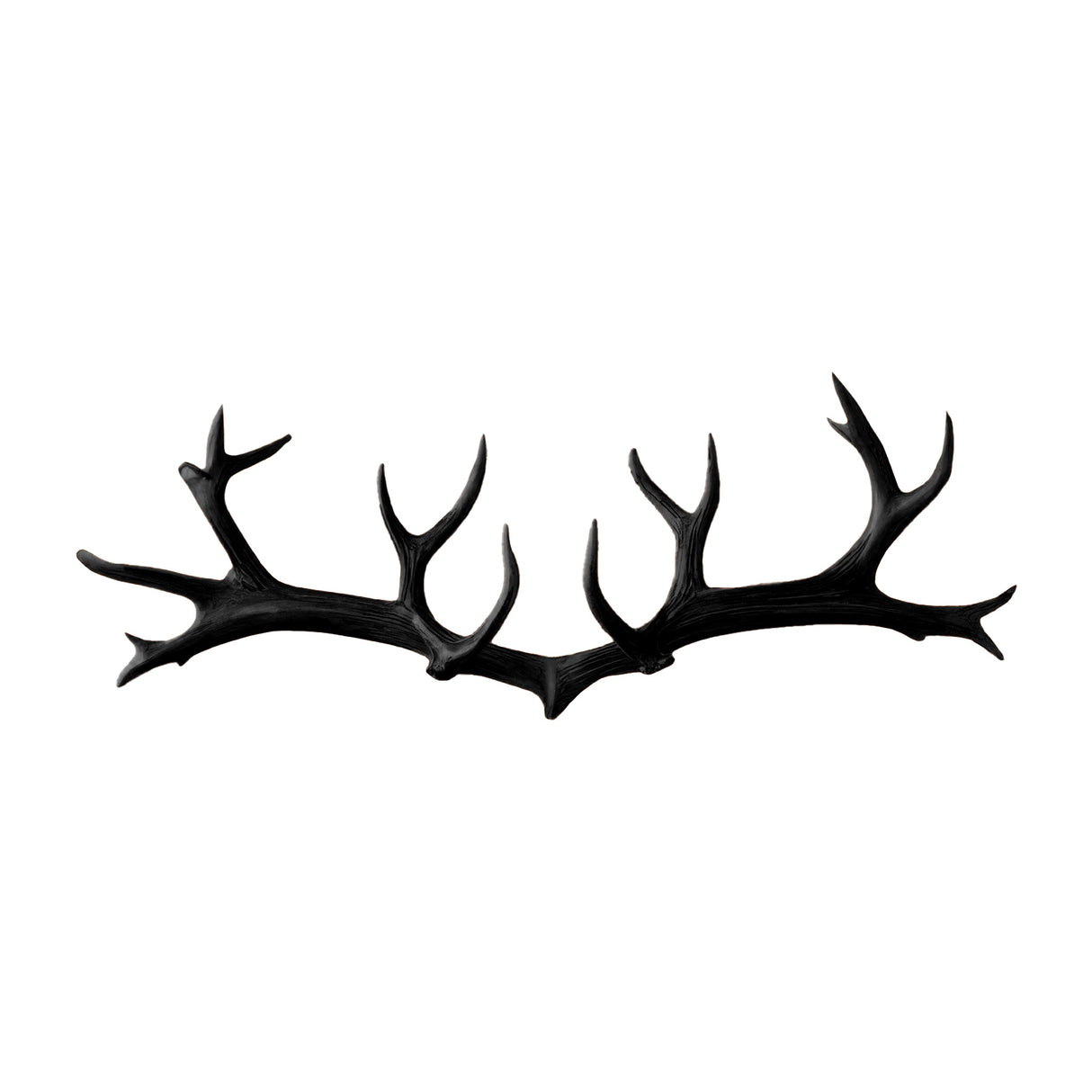 Antura Rustic Antler-Inspired Solid Wood Hook Rack Black - Timberustic Hook Rack
