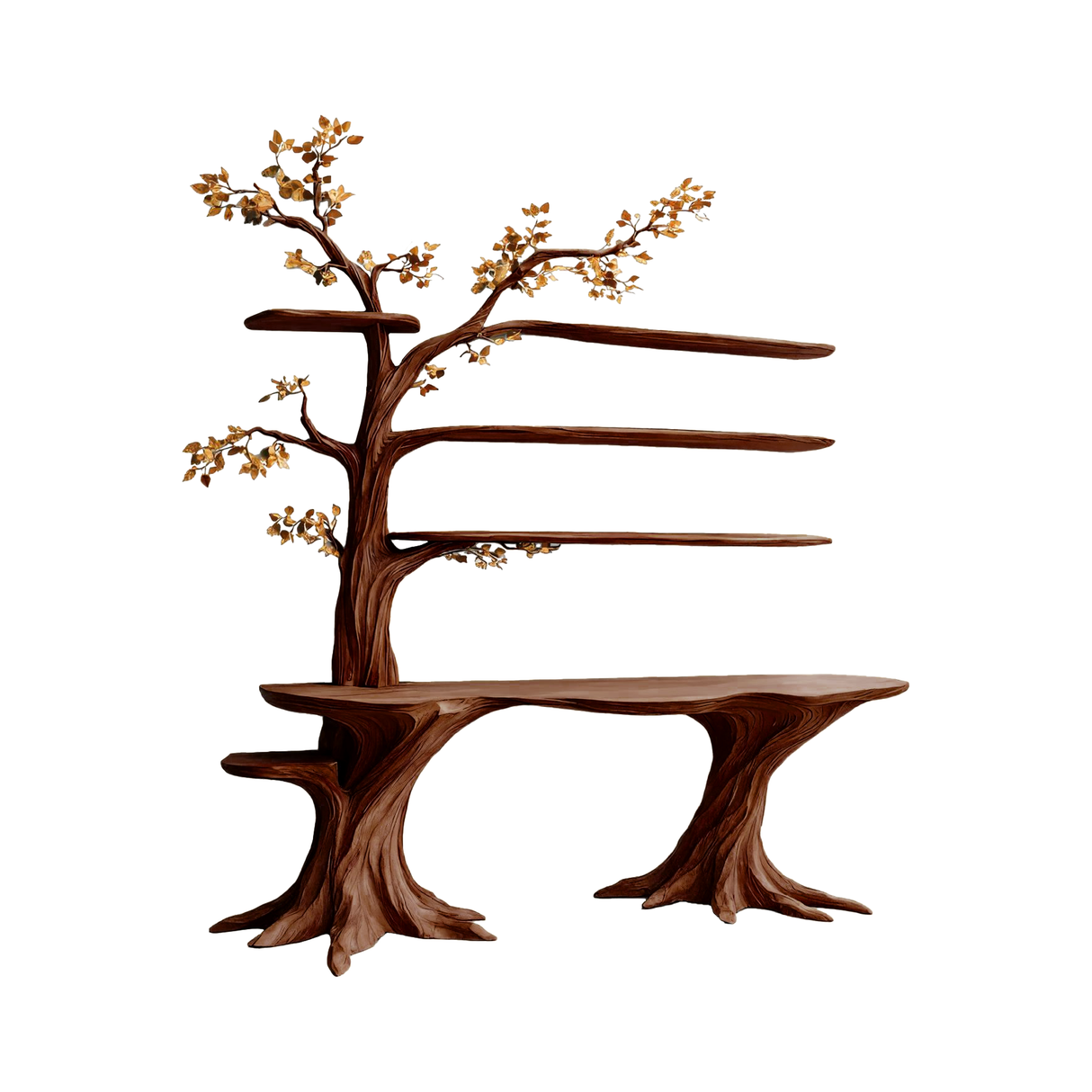 Arbelle Solid Wood Console Table with Shelves Dark Walnut - Timberustic Console Table with Shelves