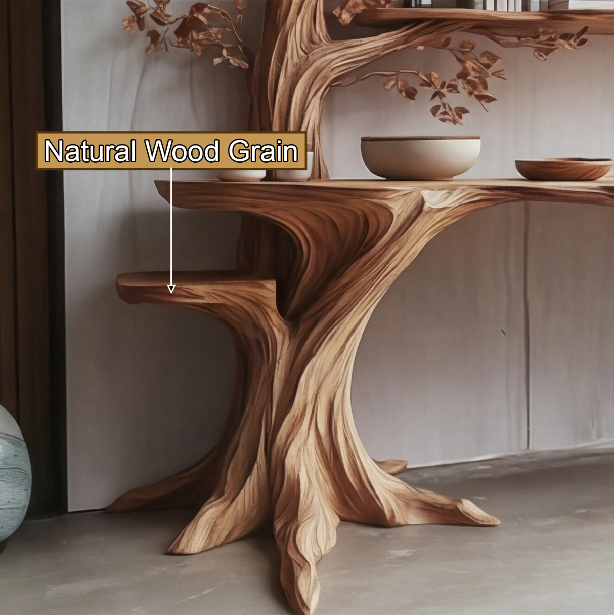 Arbelle Solid Wood Console Table with Shelves - Timberustic Console Table with Shelves