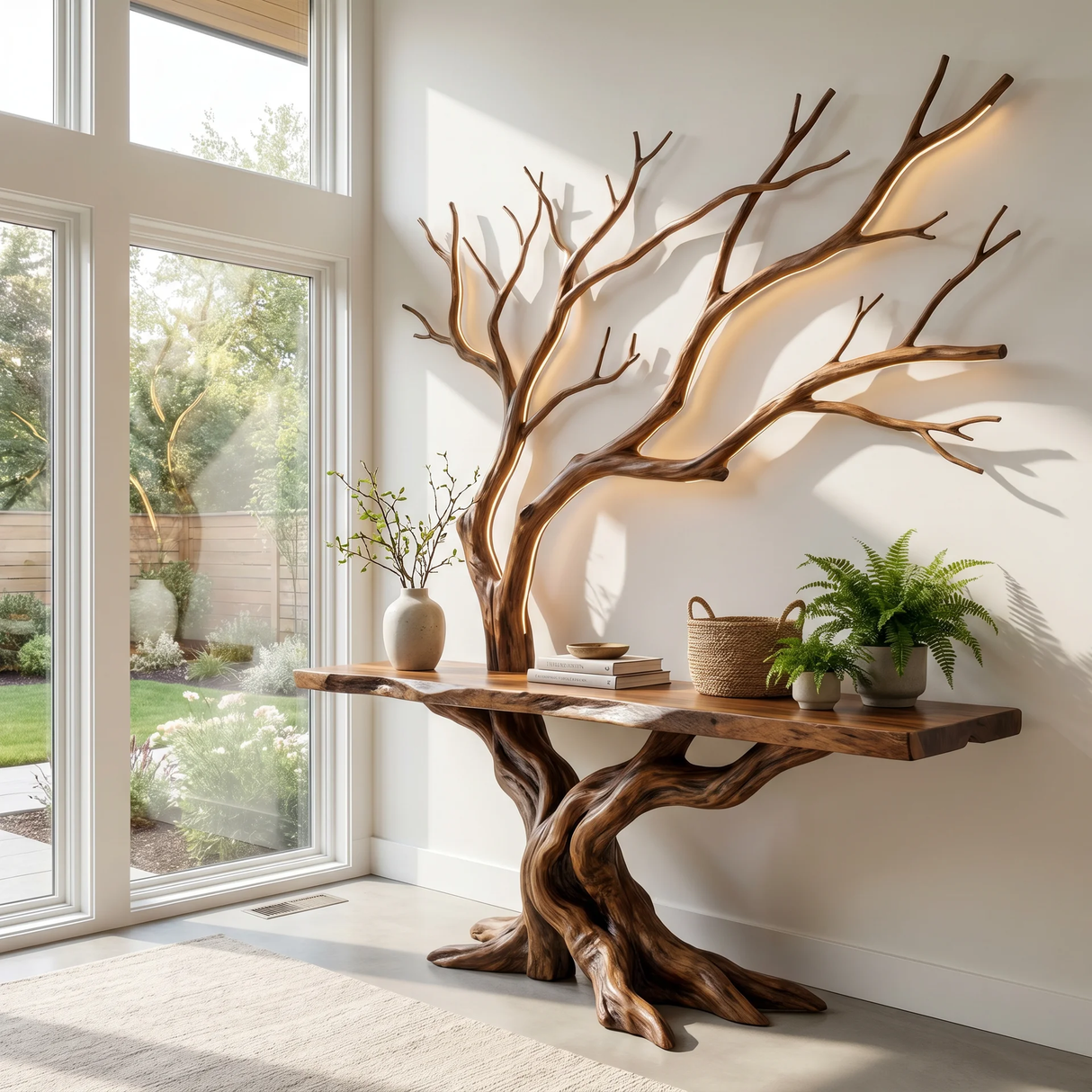 Arboraith Sculpted Solid Wood Console Table SPA938511