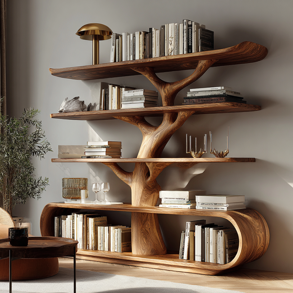 Arborcrest Handcrafted Solid Wood Tree Bookshelf - Timberustic Tree Bookshelf