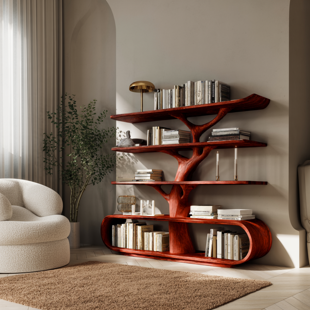 Arborcrest Handcrafted Solid Wood Tree Bookshelf - Timberustic Tree Bookshelf