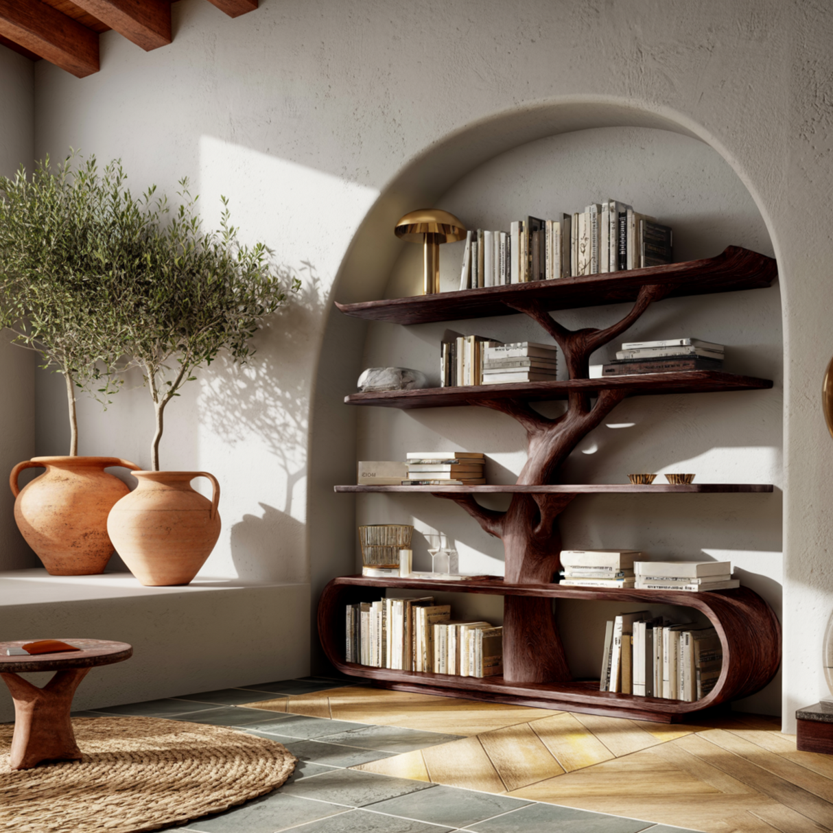 Arborcrest Handcrafted Solid Wood Tree Bookshelf - Timberustic Tree Bookshelf