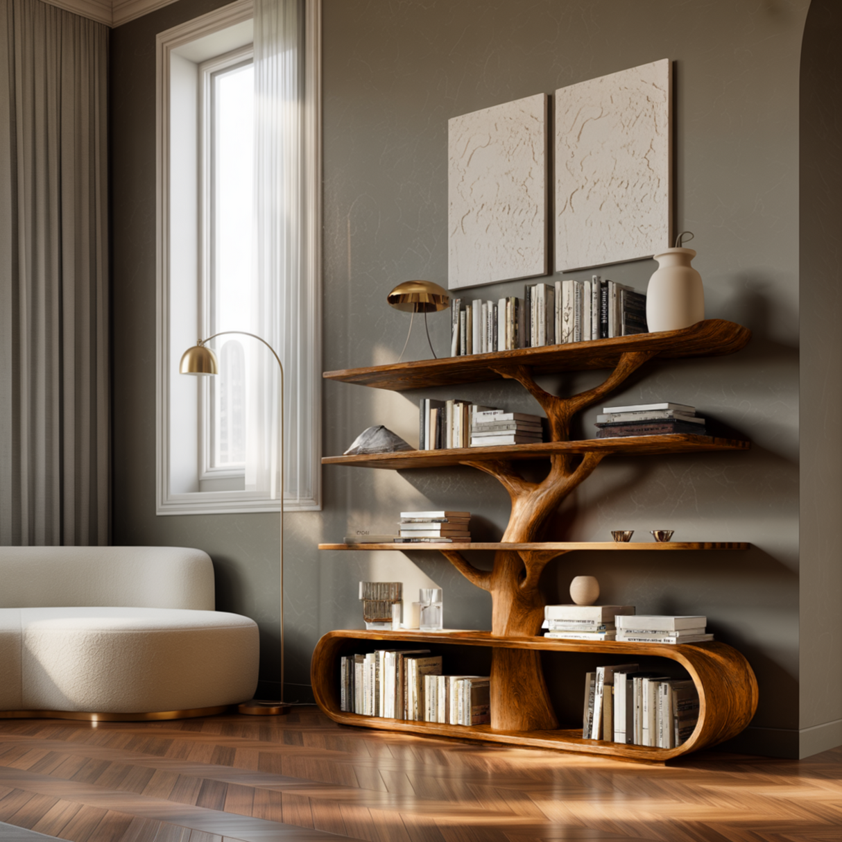Arborcrest Handcrafted Solid Wood Tree Bookshelf - Timberustic Tree Bookshelf