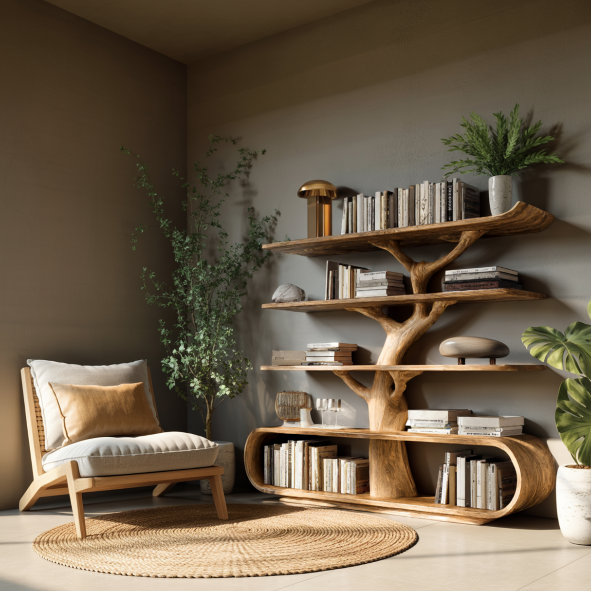 Arborcrest Handcrafted Solid Wood Tree Bookshelf - Timberustic Tree Bookshelf