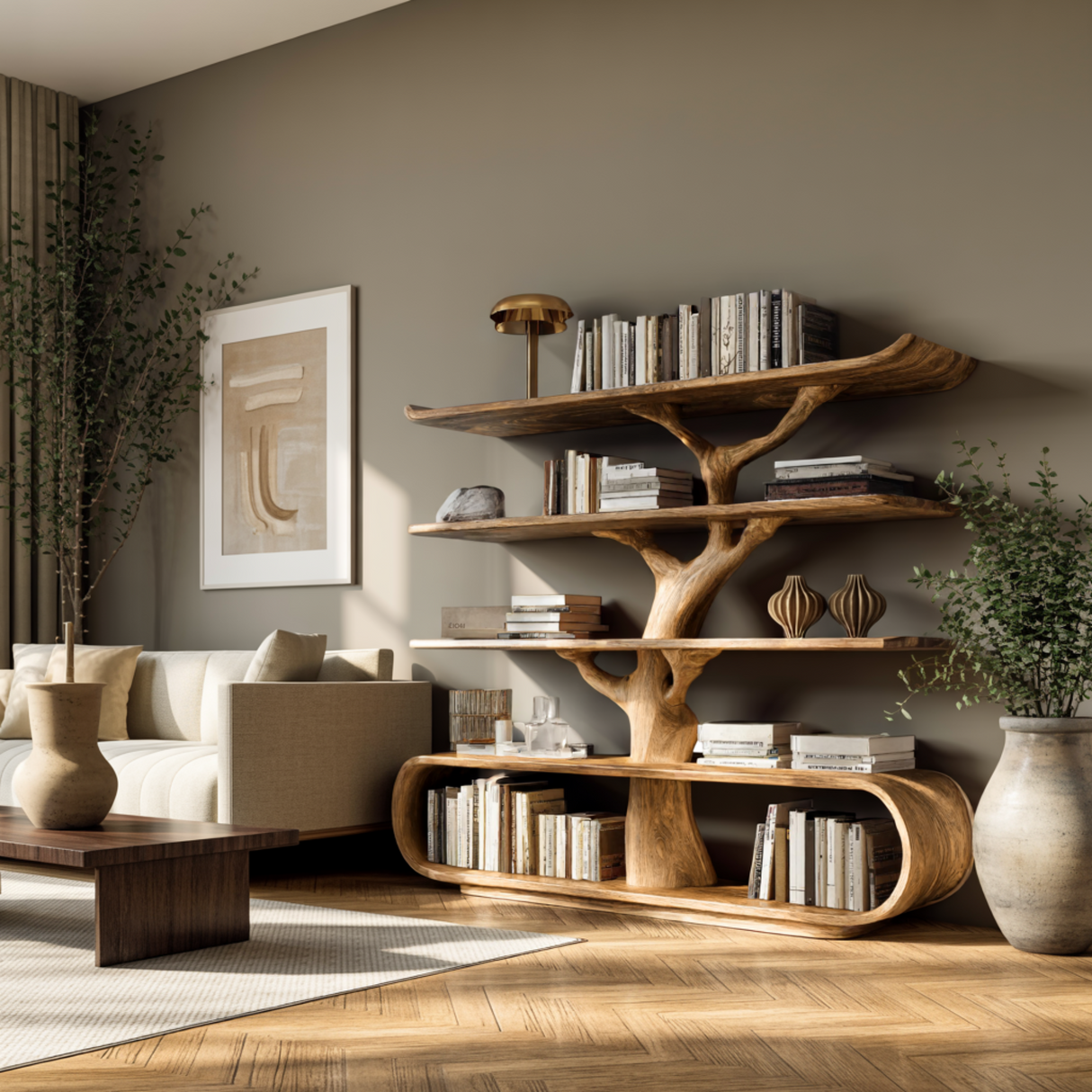 Arborcrest Handcrafted Solid Wood Tree Bookshelf - Timberustic Tree Bookshelf