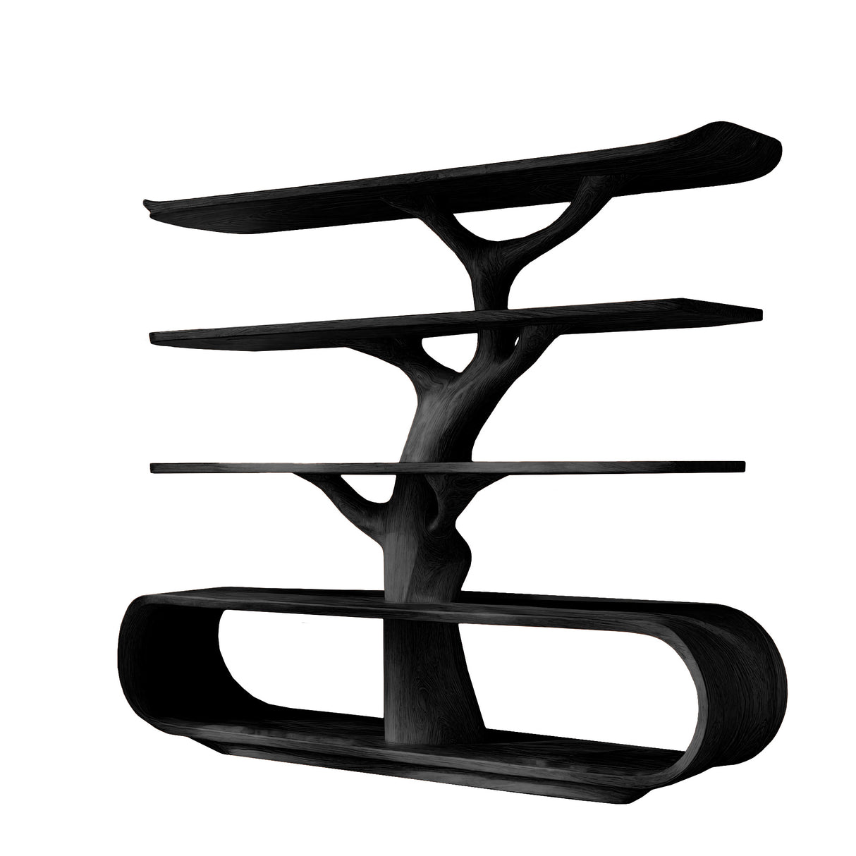 Arborcrest Handcrafted Solid Wood Tree Bookshelf Black - Timberustic Tree Bookshelf
