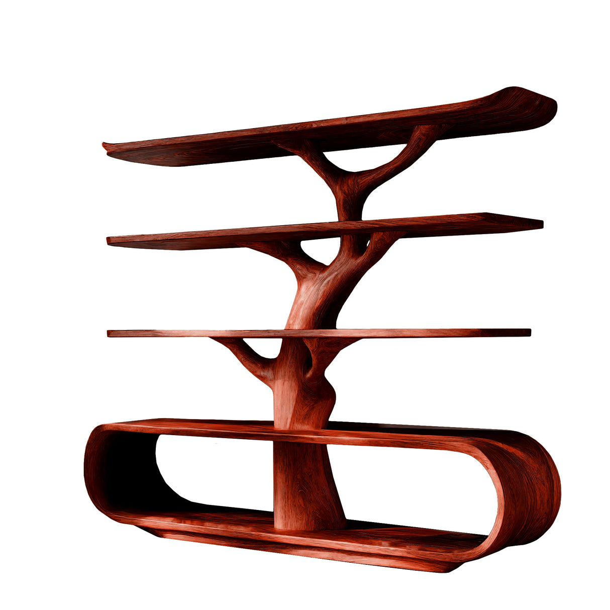 Arborcrest Handcrafted Solid Wood Tree Bookshelf Mahogany - Timberustic Tree Bookshelf