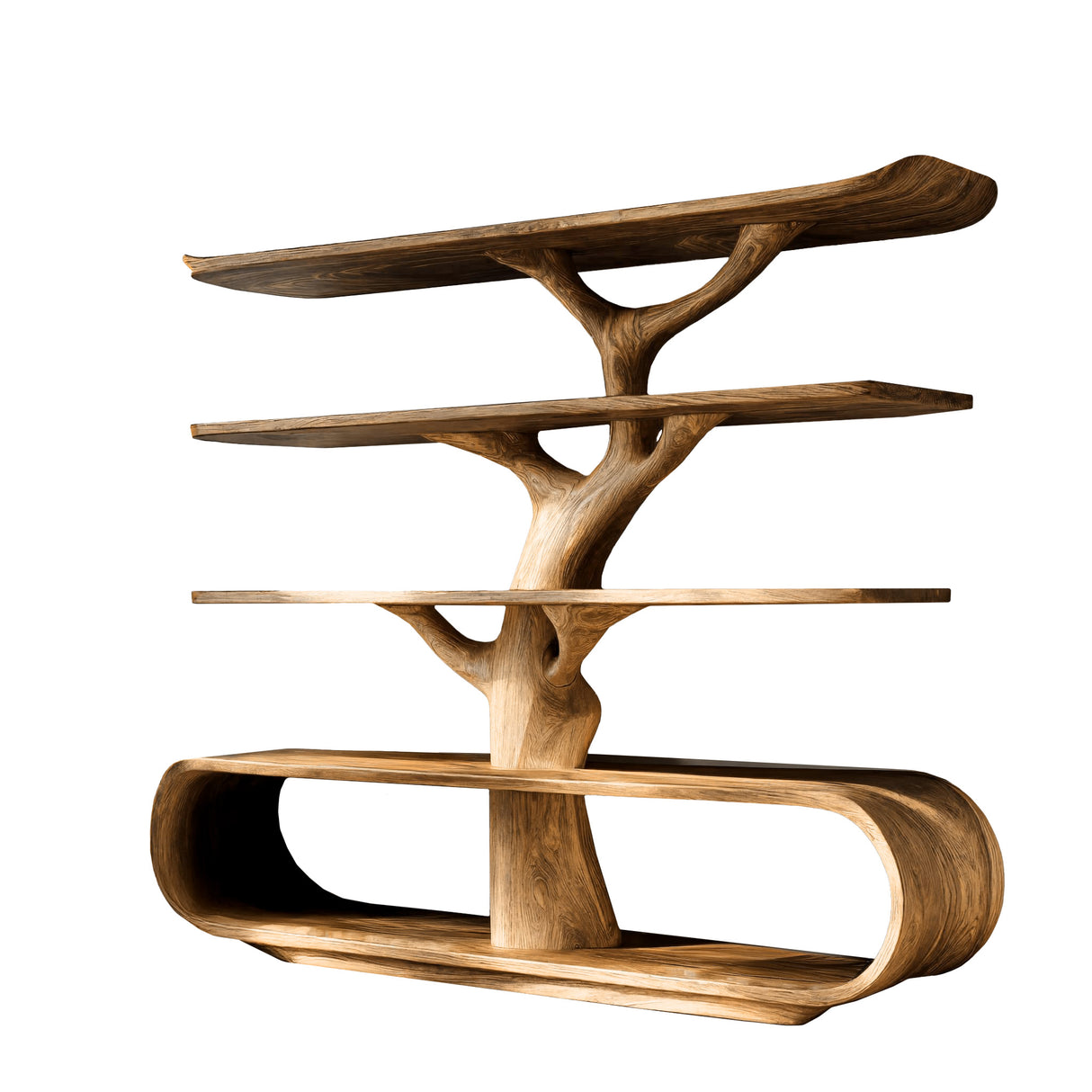 Arborcrest Handcrafted Solid Wood Tree Bookshelf Natural Oak - Timberustic Tree Bookshelf