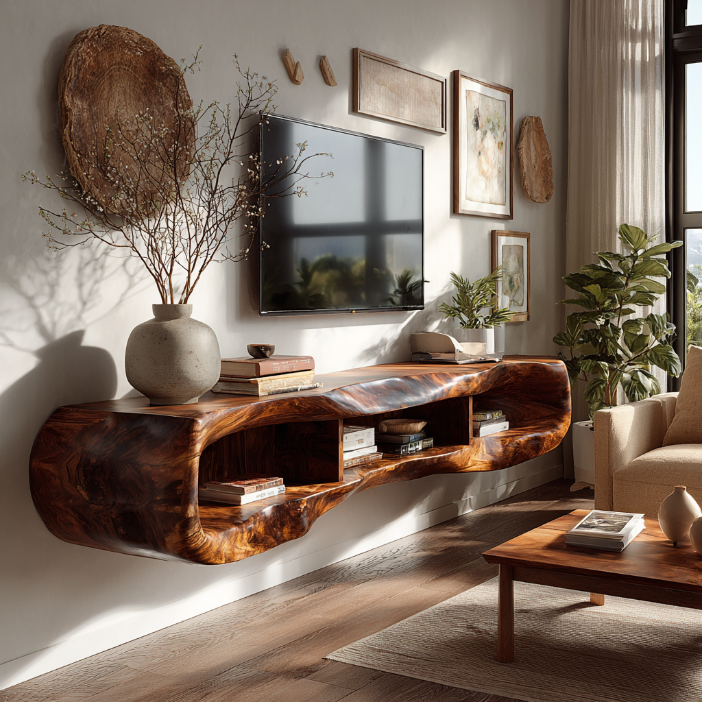 Arborcrest Sculpted Solid Wood TV Console - Timberustic TV Console