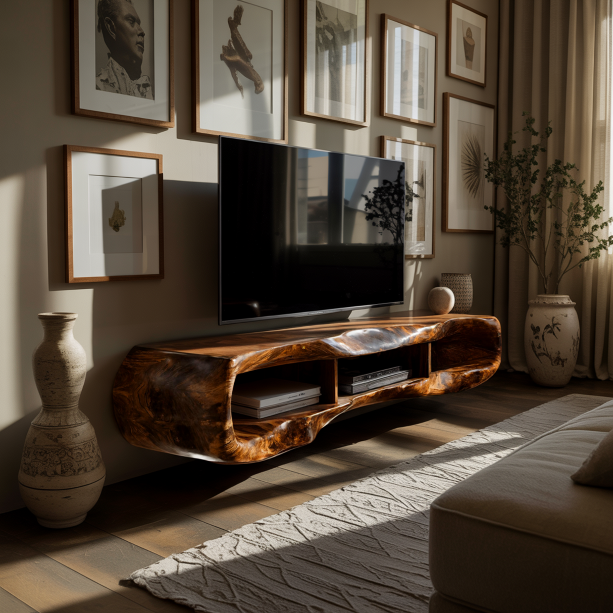 Arborcrest Sculpted Solid Wood TV Console - Timberustic TV Console