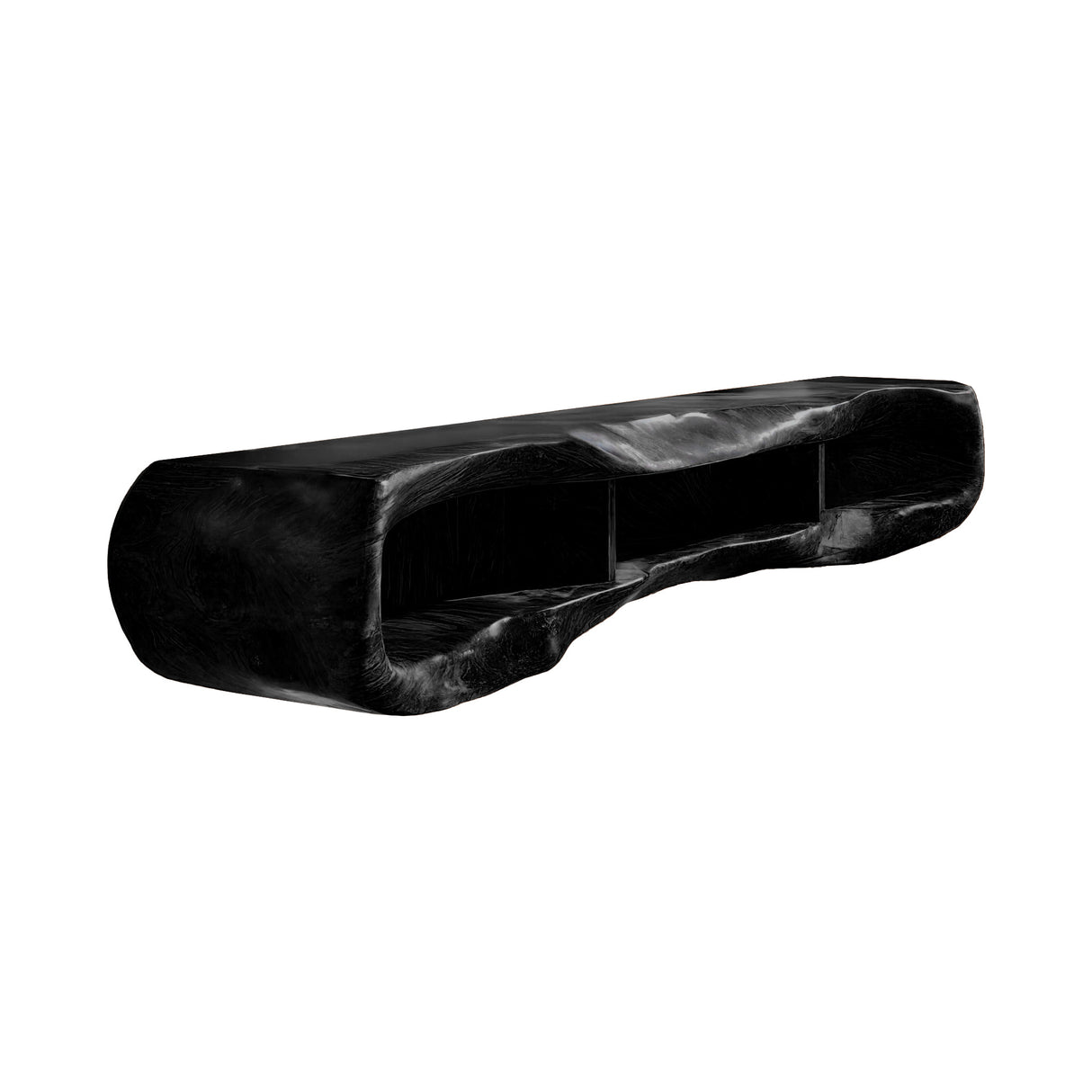 Arborcrest Sculpted Solid Wood TV Console Black - Timberustic TV Console