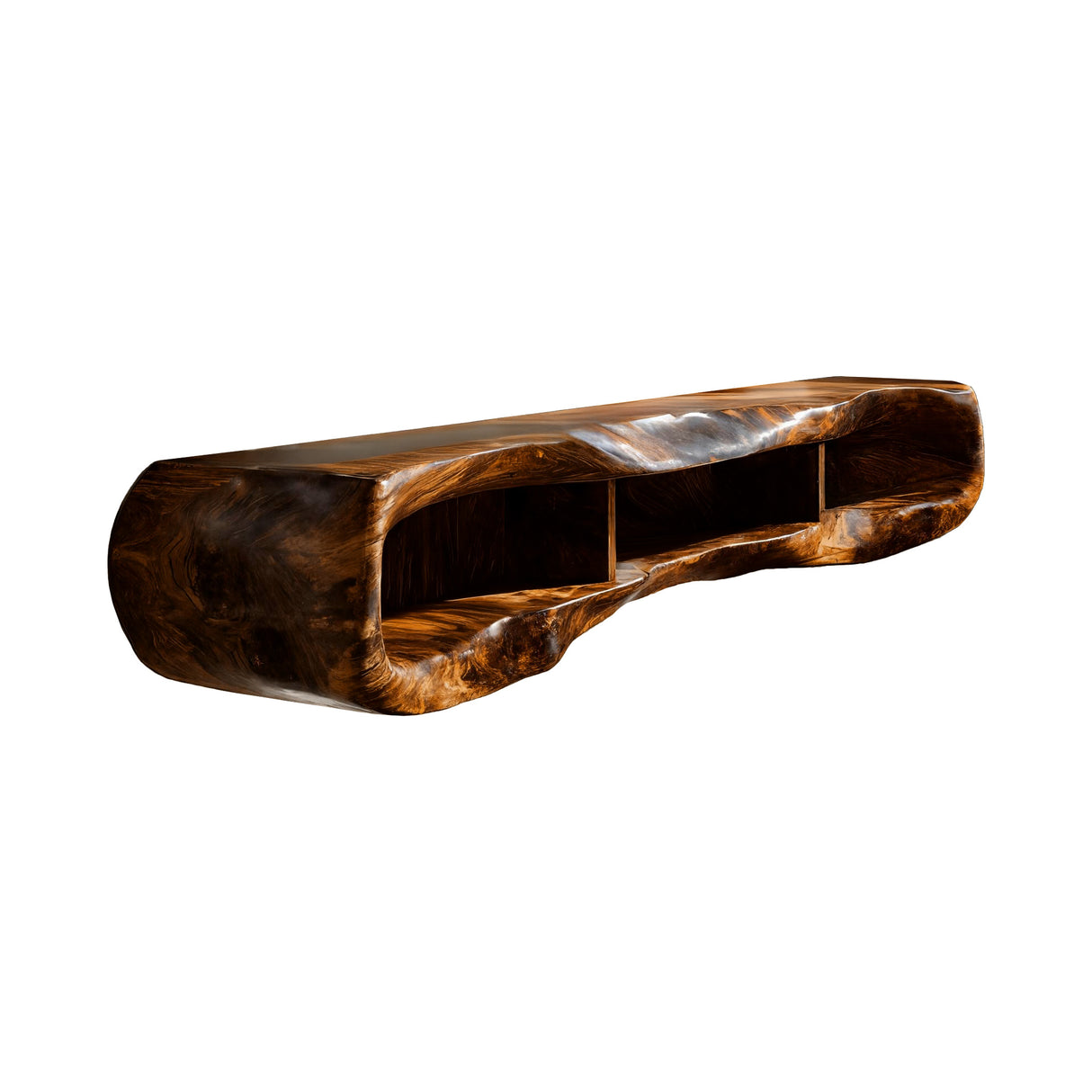 Arborcrest Sculpted Solid Wood TV Console Brown - Timberustic TV Console