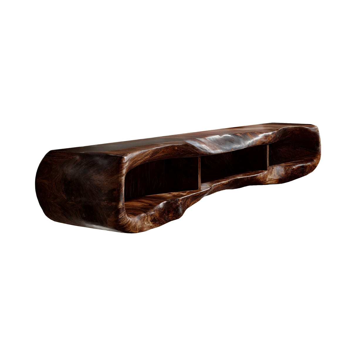 Arborcrest Sculpted Solid Wood TV Console Dark Walnut - Timberustic TV Console