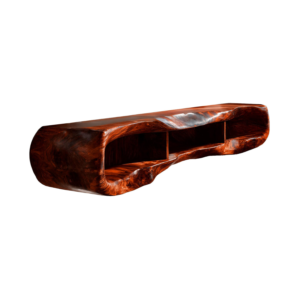Arborcrest Sculpted Solid Wood TV Console Mahogany - Timberustic TV Console