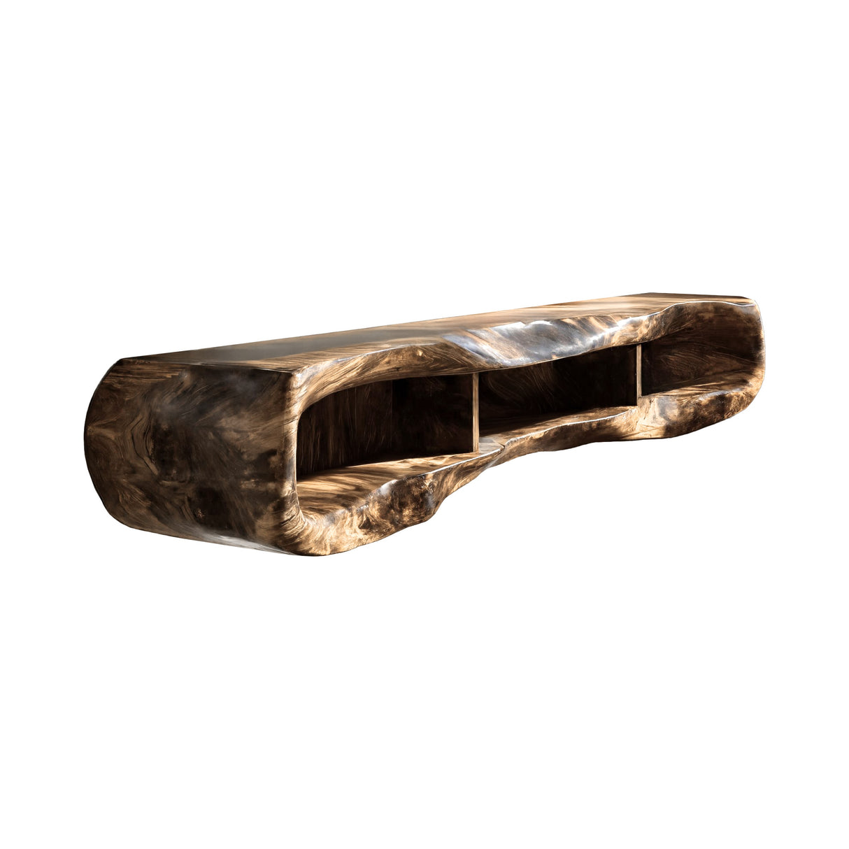 Arborcrest Sculpted Solid Wood TV Console Natural Oak - Timberustic TV Console
