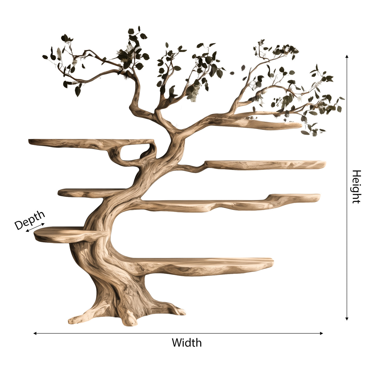 Arborealis Sculpted Solid Wood Tree Bookshelf - Timberustic Tree Bookshelf