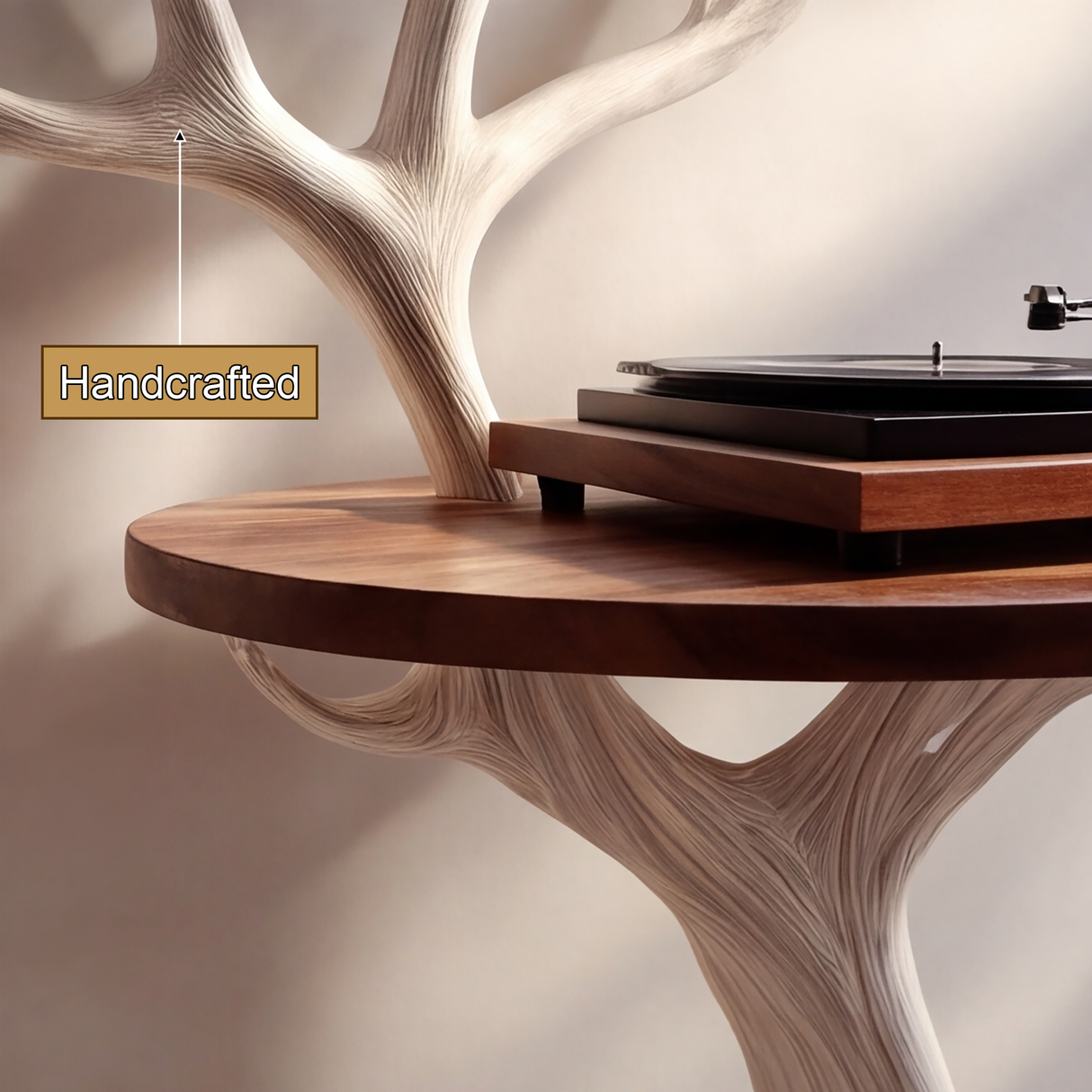 Arboren Handcrafted Solid Wood Tree Record Player Stand SPA902779