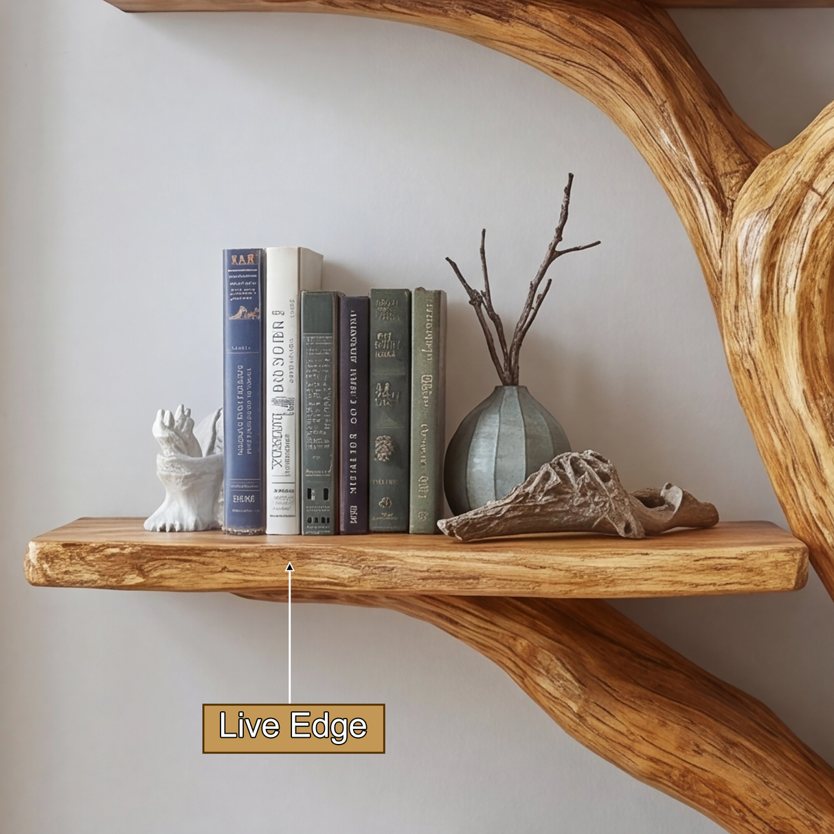 Arboreth Sculpted Solid Wood Tree Bookshelf - Timberustic Tree Bookshelf