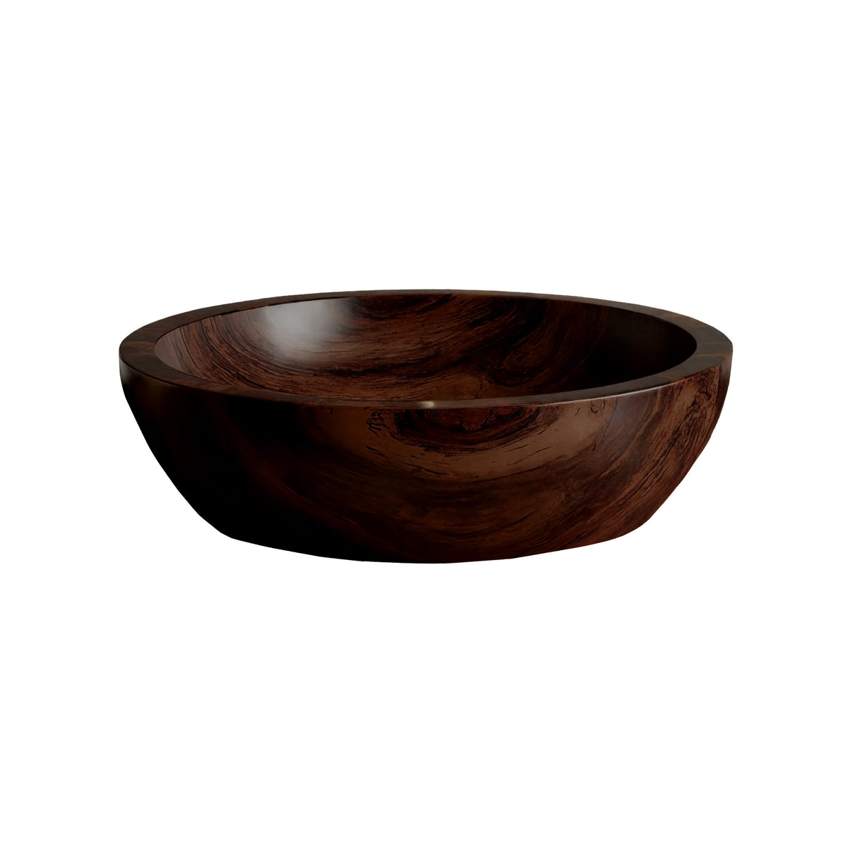 Arborflow Solid Wood Round Vessel Sink Dark Walnut - Timberustic Vessel Sinks