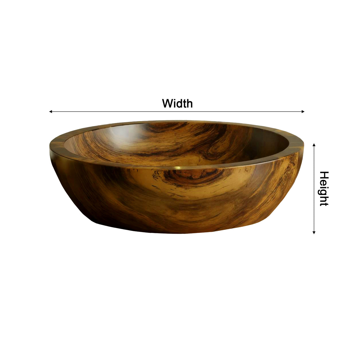 Arborflow Solid Wood Round Vessel Sink - Timberustic Vessel Sinks