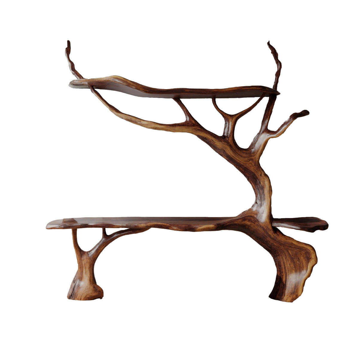 Arborform Sculpted Solid Wood Tree Bookshelf Brown - Timberustic Tree Bookshelf