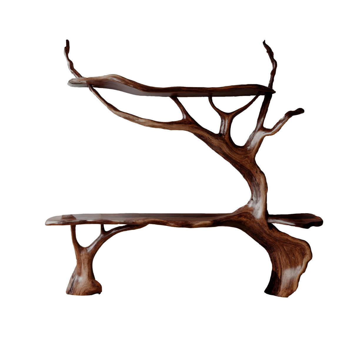 Arborform Sculpted Solid Wood Tree Bookshelf Dark Walnut - Timberustic Tree Bookshelf