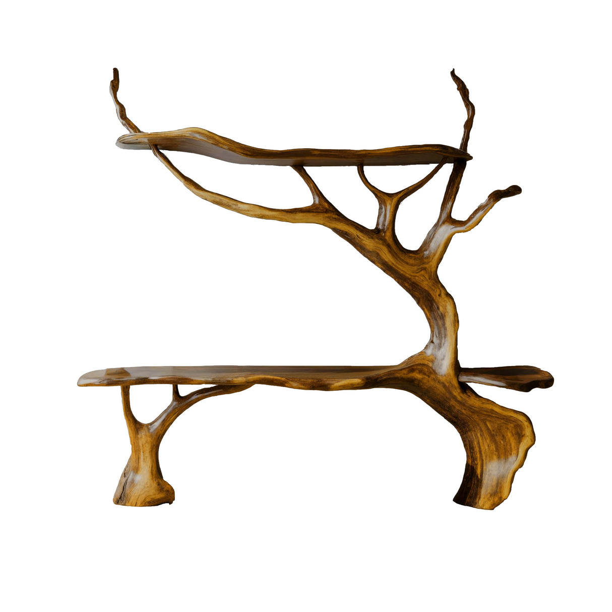 Arborform Sculpted Solid Wood Tree Bookshelf Teak - Timberustic Tree Bookshelf