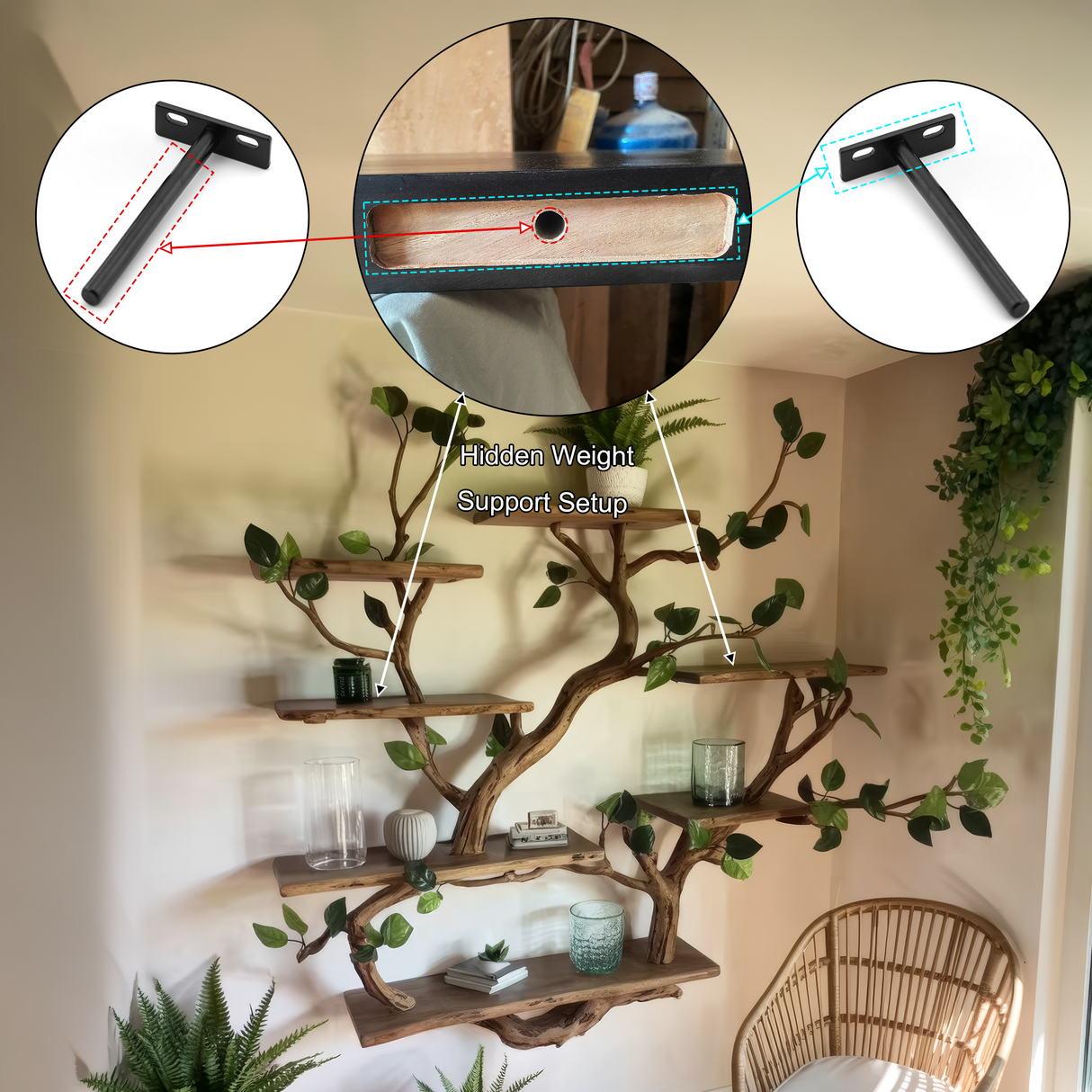 Arboris Botanical Handcrafted Tree Bookshelf - Timberustic Tree Bookshelf